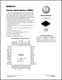 datasheet for MC68194FJ by ON Semiconductor
