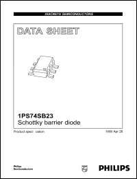 datasheet for 1PS74SB23 by Philips Semiconductors
