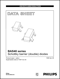 datasheet for BAS40 by Philips Semiconductors