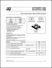 datasheet for BYT230PIV-1000 by SGS-Thomson Microelectronics