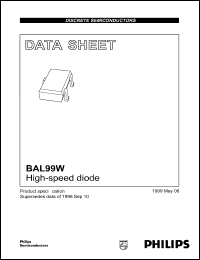 datasheet for BAL99W by Philips Semiconductors