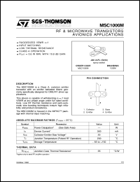 datasheet for MSC1000M by SGS-Thomson Microelectronics