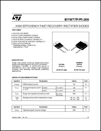 datasheet for BYW77P-200 by SGS-Thomson Microelectronics