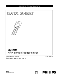 datasheet for 2N4401 by Philips Semiconductors