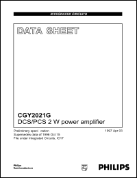 datasheet for CGY2021G by Philips Semiconductors