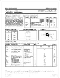 datasheet for BTA208S-600D by Philips Semiconductors