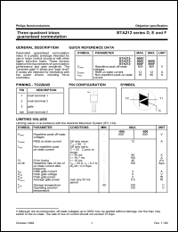 datasheet for BTA212-600D by Philips Semiconductors
