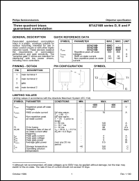 datasheet for BTA216B-600E by Philips Semiconductors