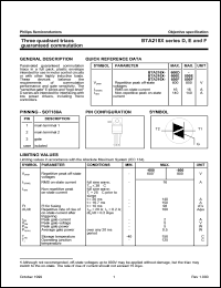 datasheet for BTA216X-600D by Philips Semiconductors