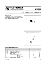 datasheet for 2N3700 by SGS-Thomson Microelectronics