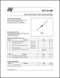 datasheet for BYT01-400 by SGS-Thomson Microelectronics