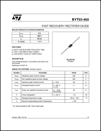 datasheet for BYT03-400 by SGS-Thomson Microelectronics