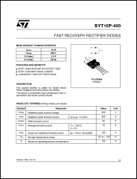 datasheet for BYT16P-400 by SGS-Thomson Microelectronics