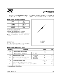 datasheet for BYW98-200 by SGS-Thomson Microelectronics