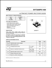 datasheet for BYT200PIV-400 by SGS-Thomson Microelectronics