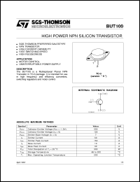 datasheet for BUT100 by SGS-Thomson Microelectronics