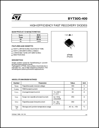 datasheet for BYT30G-400 by SGS-Thomson Microelectronics