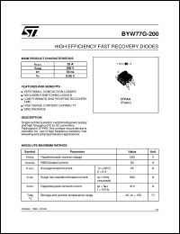 datasheet for BYW77G-200 by SGS-Thomson Microelectronics