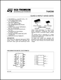 datasheet for 74AC00 by SGS-Thomson Microelectronics