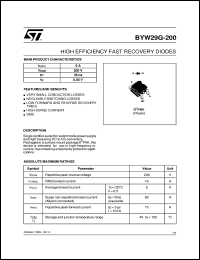 datasheet for BYW29G-200 by SGS-Thomson Microelectronics