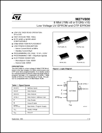datasheet for M27V800 by SGS-Thomson Microelectronics