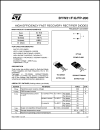 datasheet for BYW51-200 by SGS-Thomson Microelectronics