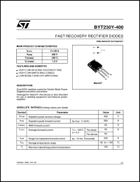 datasheet for BYT230Y-400 by SGS-Thomson Microelectronics