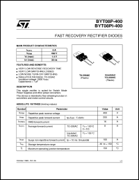 datasheet for BYT08P-400 by SGS-Thomson Microelectronics