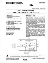 datasheet for ADS807E/1K by Texas Instruments