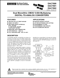 datasheet for DAC7801KU/1K by Texas Instruments