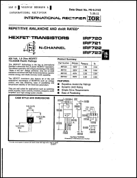 datasheet for IRF723 by International Rectifier