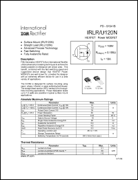 datasheet for IRLU120N by International Rectifier