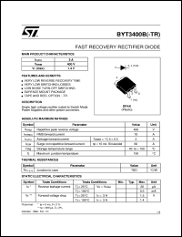 datasheet for BYT3400B-TR by SGS-Thomson Microelectronics