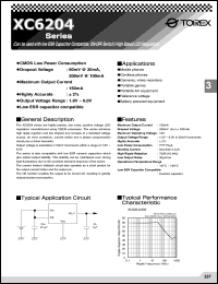 datasheet for XC6204D392MR by Torex Semiconductor Ltd.