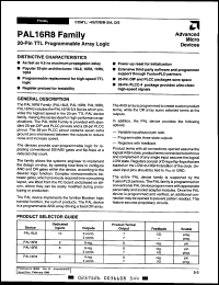 datasheet for PAL16R8-D/2JC by AMD (Advanced Micro Devices)