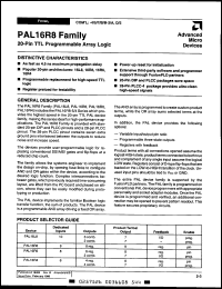 datasheet for PAL16R6-D/2PC by AMD (Advanced Micro Devices)