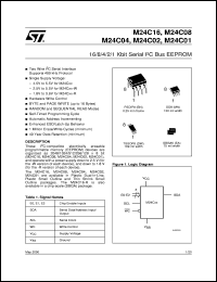 datasheet for M24C01-BN6 by SGS-Thomson Microelectronics