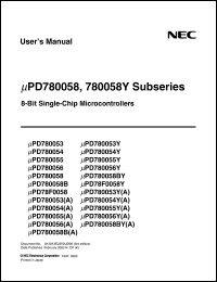 datasheet for uPD78F0058GC-8BT by NEC Electronics Inc.