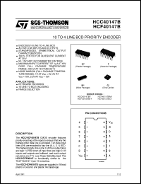 datasheet for HCF40147B by SGS-Thomson Microelectronics