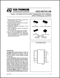 datasheet for HCF4015B by SGS-Thomson Microelectronics