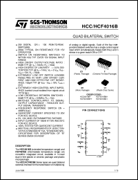 datasheet for HCF4016B by SGS-Thomson Microelectronics