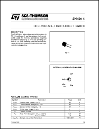 datasheet for 2N4014 by SGS-Thomson Microelectronics