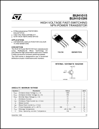 datasheet for BUH1015 by SGS-Thomson Microelectronics