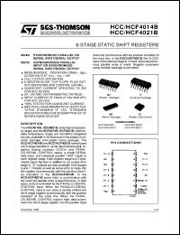 datasheet for HCF4014B by SGS-Thomson Microelectronics