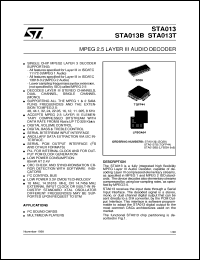 datasheet for STA013B by SGS-Thomson Microelectronics