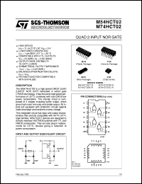 datasheet for M74HCT02 by SGS-Thomson Microelectronics