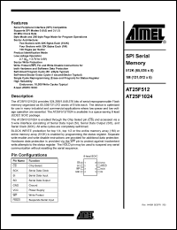 datasheet for AT25F512N-10SI-2.7 by ATMEL Corporation