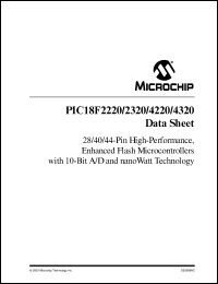 datasheet for PIC18F4220-I/P by Microchip Technology, Inc.