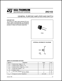 datasheet for 2N2102 by SGS-Thomson Microelectronics