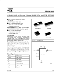 datasheet for M27V402 by SGS-Thomson Microelectronics